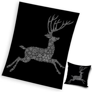 Poro Coral fleecehuopa 150 x 200 cm ja tyyny 40 x 40 cm