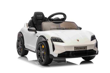 Porsche Taycan Turbo S sähköauto lapsille 10.8V,  valkoinen-10