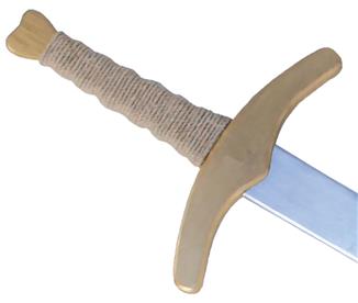 Puinen 2-kätinen miekka, 111 cm hopea/kulta-2