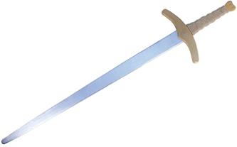 Puinen 2-kätinen miekka, 111 cm hopea/kulta-3