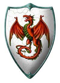 Puinen kilpi lapsille ''Dragon'' 49 x 32 cm