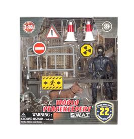 S.W.A.T. Hahmo + koira + este 1:18-2