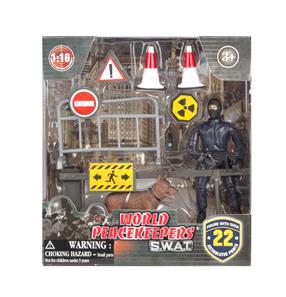 S.W.A.T. Hahmo + koira + este 1:18-2