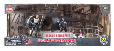 S.W.A.T. pelastushelikopteri sis. tarvikkeet ja 2 hahmoa 1:18-2