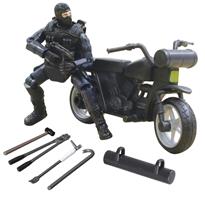 S.W.A.T. Toimintafiguuri ja moottoripyörä 1:18