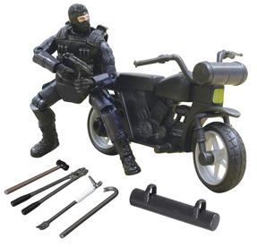 S.W.A.T. Toimintafiguuri ja moottoripyörä 1:18