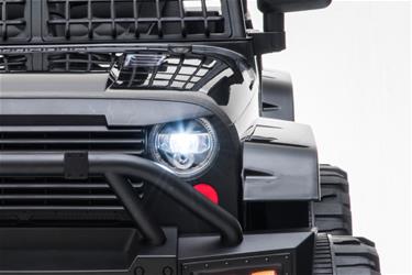 Sähkö SUV, musta 2.4G + Kumirenkaat + Nahkaistuin + Litium-7