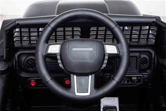 Sähkö SUV, musta 2.4G + Kumirenkaat + Nahkaistuin + Litium-8