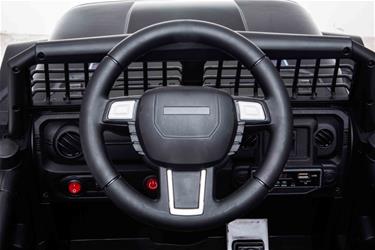 Sähkö SUV, musta 2.4G + Kumirenkaat + Nahkaistuin + Litium-8