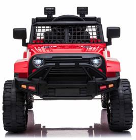 Sähkö SUV, punainen 2.4G + Kumirenkaat + Nahkaistuin + Litium-2