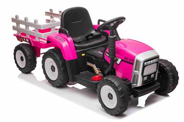 Sähkötraktori perävaunulla Pink 12V Litium-3