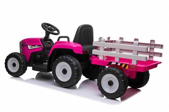 Sähkötraktori perävaunulla Pink 12V Litium-4