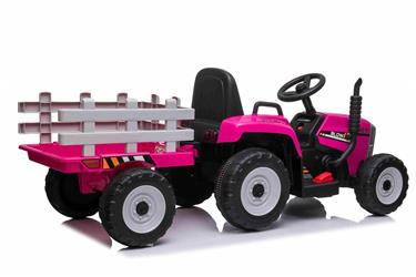 Sähkötraktori perävaunulla Pink 12V Litium-6