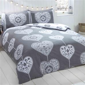Scandi Heart kahden hengen pussilakana, 220x230cm