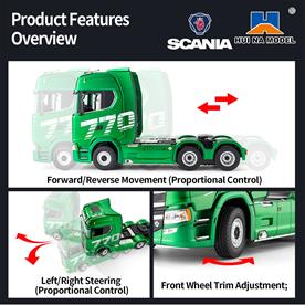 Scania 770 S V8 kauko-ohjattava kuorma-auto 1:18 19CH 2.4G-9