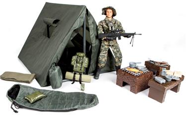 Sotilaiden telttaleiri 1:6 Toimintafiguuri 30,5cm