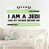 Star Wars ''I AM A JEDI, Like my father before me'' seinätarra