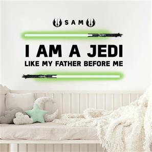 Star Wars ''I AM A JEDI, Like my father before me'' seinätarra