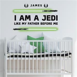 Star Wars ''I AM A JEDI, Like my father before me'' seinätarra-3