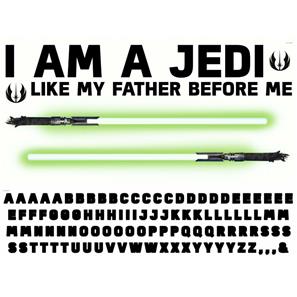 Star Wars ''I AM A JEDI, Like my father before me'' seinätarra-4