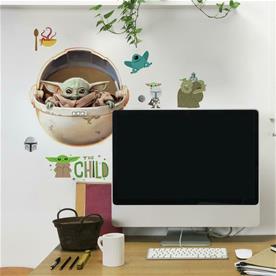 Star Wars Mandalorian - Maalattu Baby Yoda - seinätarrat-2