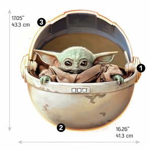 Star Wars Mandalorian - Maalattu Baby Yoda - seinätarrat-3