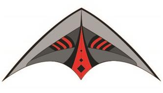 Stunt Air Glider 120 punainen leija, 2 siimaa (alkaen 6v) 120 cm