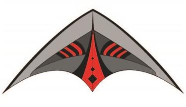Stunt Air Glider 120 punainen leija, 2 siimaa (alkaen 6v) 120 cm