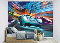 Supercar katuautoilun tapetti 243 x 305 cm