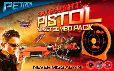  Sureshot Pistooli + maalitaulu lapsille sis. 6 nuolta-2