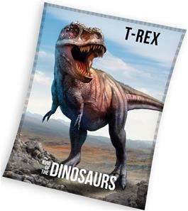 T-Rex dinosaurus Coral fleecehuopa  150 x 200 cm