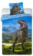 T-Rex dinosaurus vuodevaatteet 140x200 cm - 100 prosenttia puuvillaa.