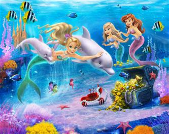 Taikamerenneidot tapetti 243 x 305 cm-2