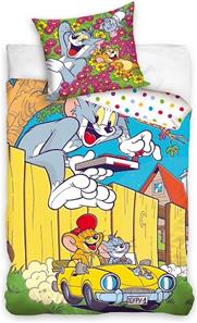 Tom & Jerry vuodevaatteet 150 x 210 cm - 100 prosenttia puuvillaa.