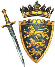Triple Lion -set, vaahtomiekka + kilpi + kruunu