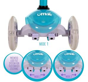 uMoVe Sparkle Mini Flex LED-potkulauta, teal-2