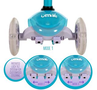 uMoVe Sparkle Mini Flex LED-potkulauta, teal-2
