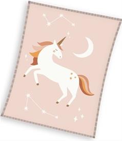 Unicorn Coral fleecehuopa 110 x 140 cm
