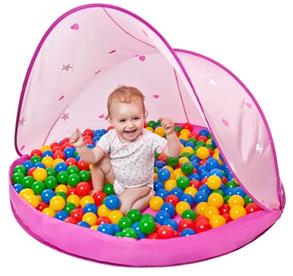 Vaaleanpunainen leikkiteltta, 50 palloa