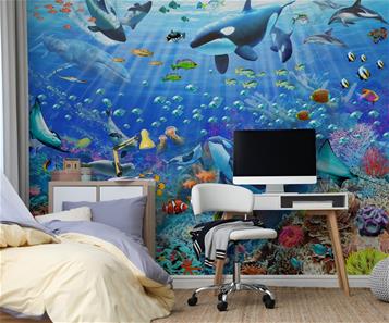 Vedenalainen tapetti 243 x 203 cm