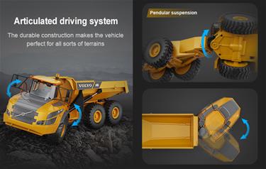 Volvo A40G Kauko-ohjattava Kippiauto 1:20 2.4G-2