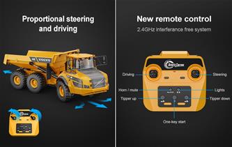 Volvo A40G Kauko-ohjattava Kippiauto 1:20 2.4G-5