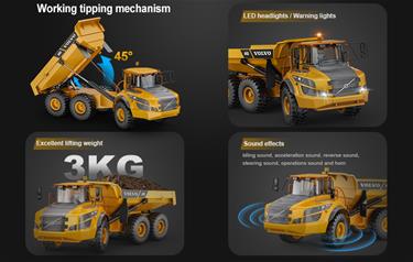 Volvo A40G kuorma-auton dumpperi 1:20 2.4G-6