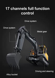 Volvo EC160E Täysimittainen metalli RC-kaivinkone 1:16 2.4G/APP-5