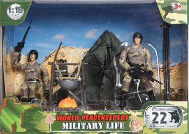 World Peacekeepers 1:18 sotilasleiri sis. 2 hahmoa-2