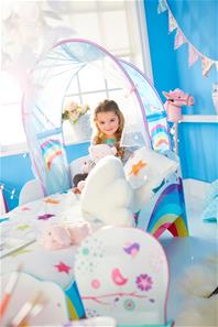 Yksisarvinen ja sateenkaari Juniorsänky, katos + säilytystila-15