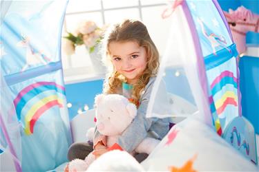 Yksisarvinen ja sateenkaari Juniorsänky, katos + säilytystila-16