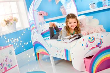 Yksisarvinen ja sateenkaari Juniorsänky, katos + säilytystila-17