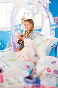 Yksisarvinen ja sateenkaari Juniorsänky, katos + säilytystila-19