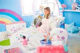 Yksisarvinen ja sateenkaari Juniorsänky, katos + säilytystila-21